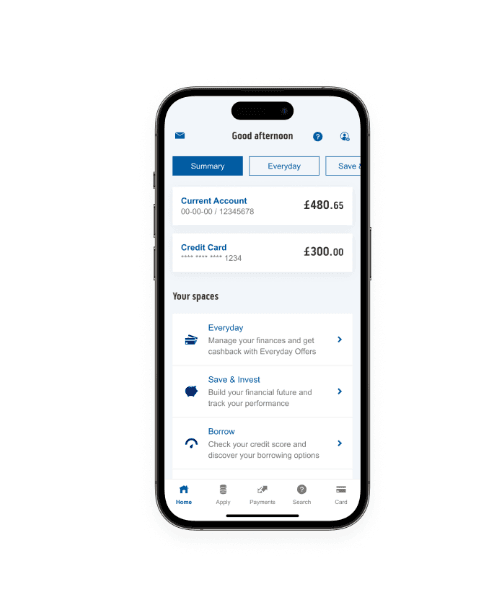Bank of Scotland mobile banking app showing account summary